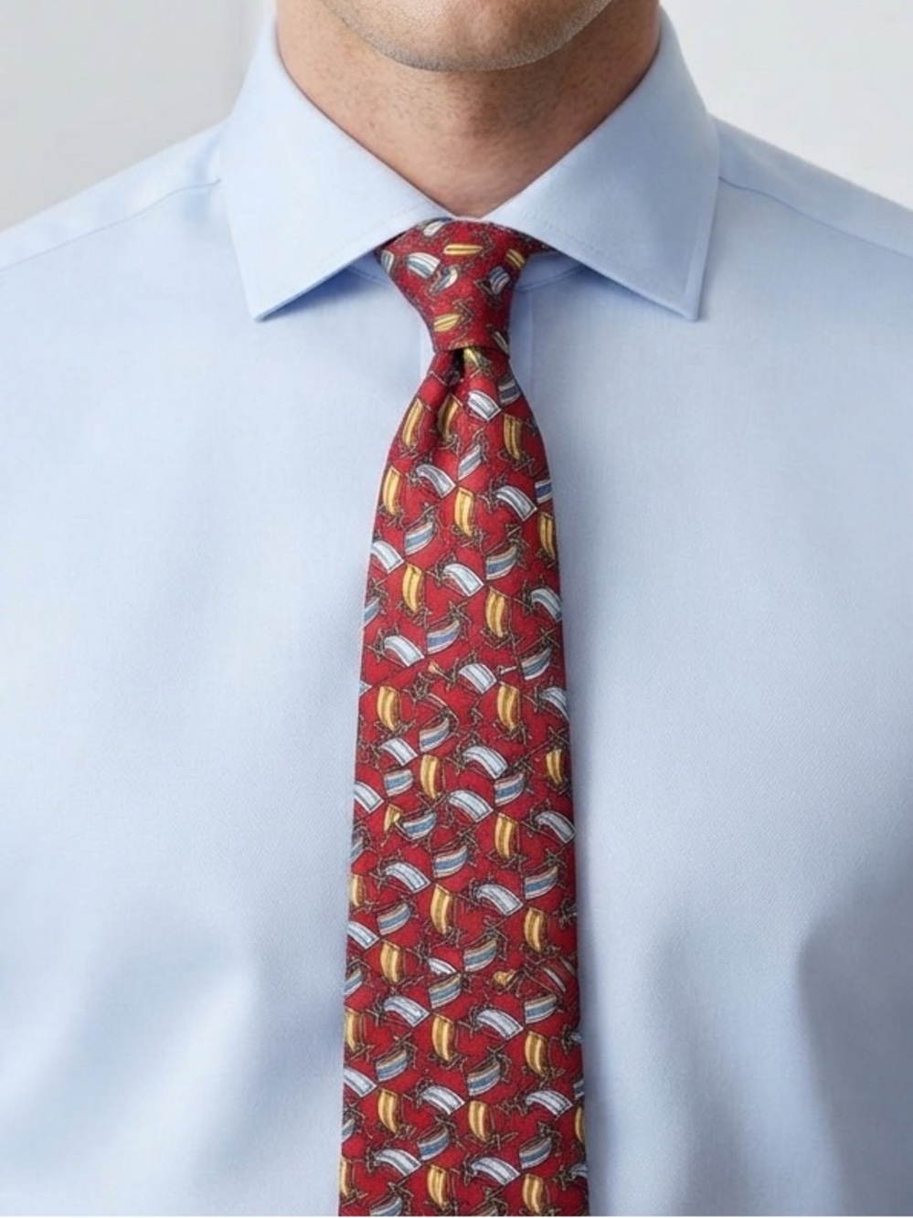 Salvatore Ferragamo Red Beach Chair Lounge Silk Necktie Made In Italy